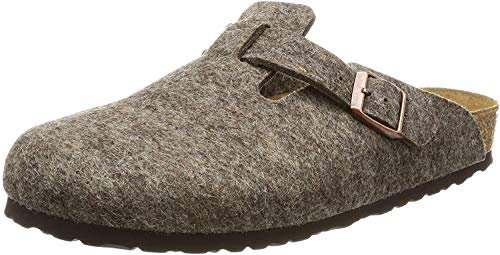 Birkenstock 160583 Boston Cocoa, Felt Zoccoli Uomo, Cocoa EU 41