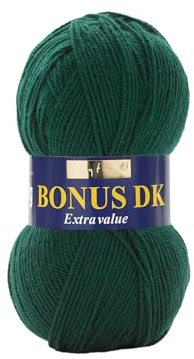 Hayfield - Lana de Tejido Doble Bonus DK (100 g), Hilo, Bottle Green, 19 x 9 x 9 cm