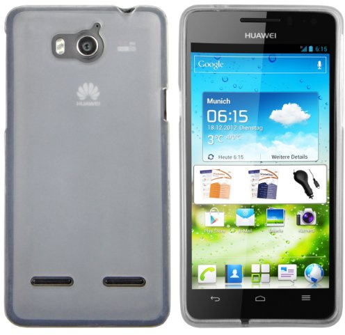 mumbi Hülle kompatibel mit Huawei Ascend G600 / G615 Handy Case Handyhülle, transparent weiss