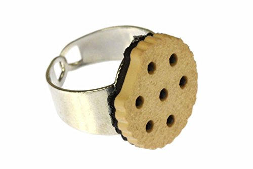 Miniblings Keks Doppelkeks Cookie Ring - Keks Doppelkeks Cookie - Handmade Modeschmuck I Fingerring mit Motiv I verstellbar one Size