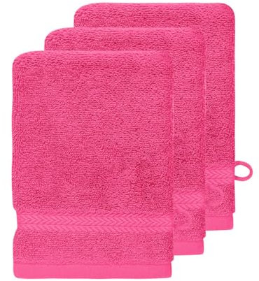 Sensei Maison - Lot de 3 Gants de Toilette 550 g/m² Luxury - 16x22 cm - Rose Indien