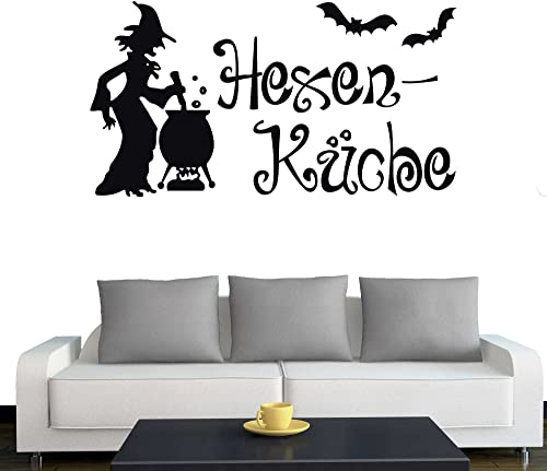 Klebesüchtig Türtattoo - Wandtattoo Hexenküche 45cm x 24cm schwarz Dekoration - Bad - Wohnzimmer - Aufkleber - Wandsticker