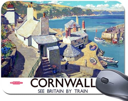 Funkyzilla British Railways Cornwall Vintage Poster Mouse Mat 25 x 19cm