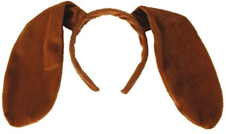 Haarreif Hundeohren, Haarreif mit braunen Schlappohren, für Karneval/Fasching