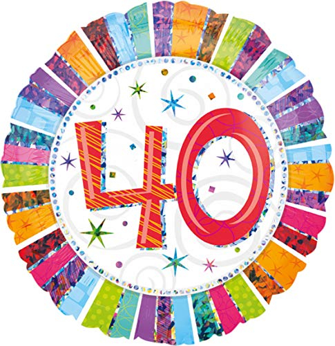 Amscan 16070 01 - Standard Folienballon 40 Radiant Birthday, Geburtstag, Heliumballon