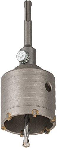 kwb Hohl-Bohrkrone 80 mm Durchmesser-Größe, Hartmetall, SDS Plus Schaft, schlagbohrfest. inkl. Zentrierbohrer