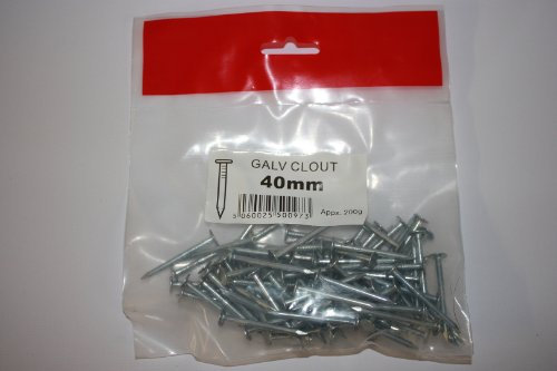 1.5 inch DIY Nails, Galvanized Clout Nails 40 mm 200g Pack