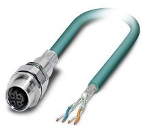 PHOENIX CONTACT VS-M12FSEC-OE-93E-LI/2.0 Konfektioniertes Ethernet Kabel, CAT5e, Geschirmt, 2 Paarig, M12-Einbaubuchse, Vorderwand-/Schraubmontage mit M16-Gewinde auf freies Leitungsende, Line