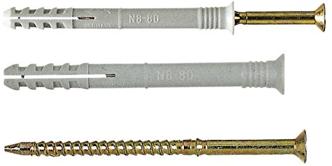 Fischer Nageldübel N 5x40/15 S Senkkopf, Kunststoff, Nageldübel, Befestigungssystem, PLUG_STOPPER