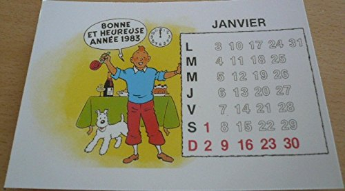 Tim und Struppi – Januar 1983 – Pastiche – 10 x 15 cm Postkarte