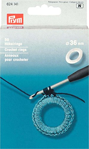 Prym 624.141 Flach Häkelringe, Kunststoff, Weiß, Einheits Größe, 50 Count