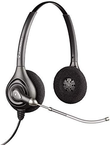 Plantronics SupraPlus HW261/A Wideband Binaural Voice Tube Headset - Black