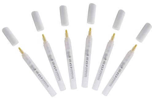 GRAPHIT Fill’It Blister de 6 marqueurs vides pour encres acryliques ou à alcool, peintures acryliques, encre de chine, pointe ogive 4,5mm