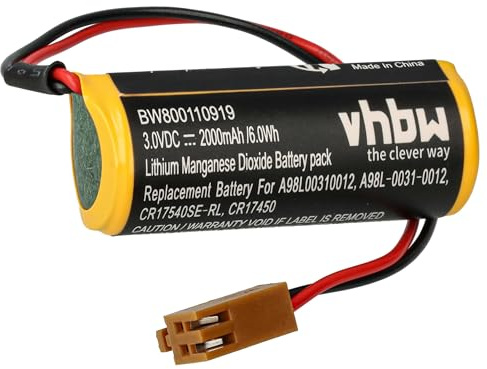 vhbw Batterie kompatibel mit GE Fanuc Stand-Alone | Steuereinheit (2000 mAh, 3 V, Li-MnO2)