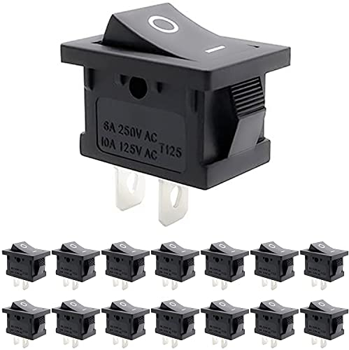 Fbapayipa 15 pezzi AC 6 a/V 10 A/V 2 Solder Lug SPST on/off mini Boat Car auto barca rotonda Rocker 2PIN interruttore a levetta SPST Snap
