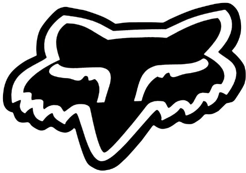 Fox Mega Sticker - Aufkleber BIG HEAD 26 inch, 66 cm x 48,5 cm Klebefolie schwarz weiß