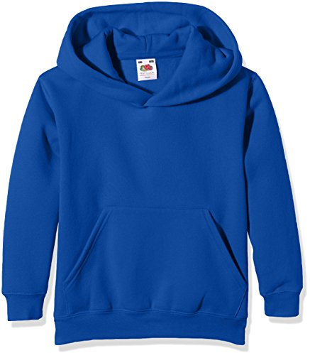 Fruit of the Loom Unisex Kids Premium Hooded Sweat, Royal, 14-15 Years (Manufacturer Size:36)