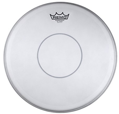 Remo drumhead Powerstroke 77 – White coated with 7-mil damper ring and 5-mil clear dot – 10 – P7-0110-C2