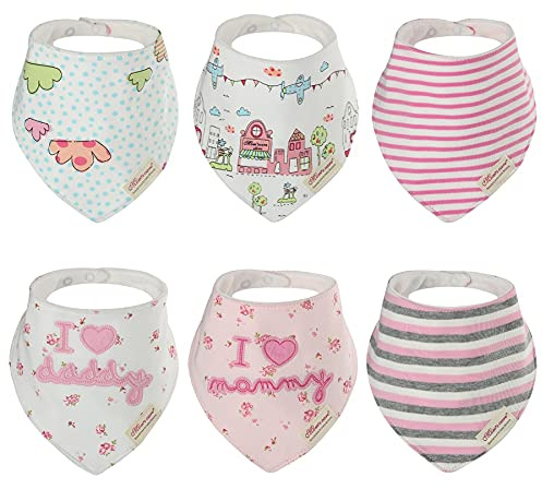 discoball 6er Baby Dreieckstuch Mädchen Jungen Lätzchen Unisex Kinder Halstuch Baumwolle Bib Spucktuch Set