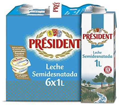 President Leche Semidesnatada - Pack de 6 x 1 L
