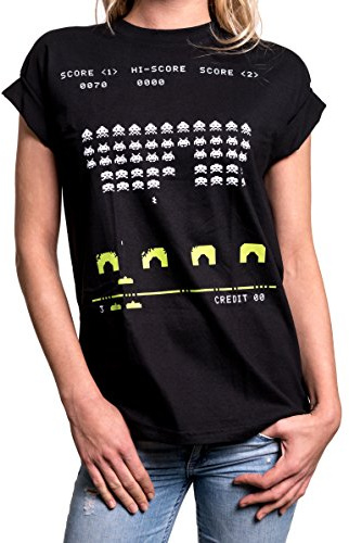 Space Invaders Nerd Shirt Longshirt Oversize Große Größen
