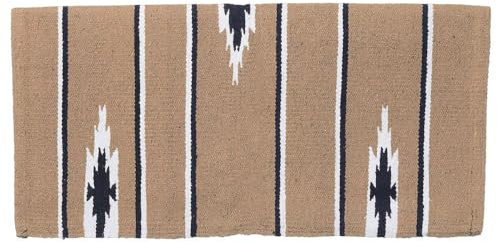 Tough1 Sierra Acrylic Blend Saddle Blanket - 30 x 30 - Taupe/Black/Cream