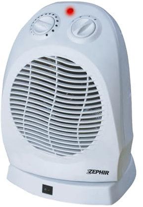 Zephir, Termoventilatore Oscillante Potenza 2000W, Termostato regolabile, Protezione Anti Ribaltamento, Antisurriscaldamento, Spia luminosa, Colore Bianco