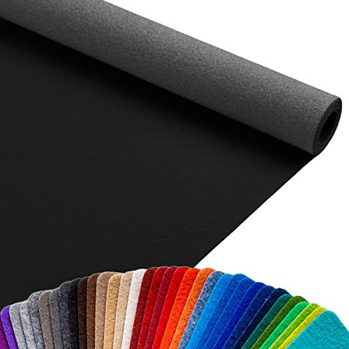 Primaflor Event- & Messeteppich Podium - Schwarz - 100x200 cm– Robuster Flachfilzteppich mit Rutschfester, schalldämmender Oberfläche – ideal für den Messen, Ausstellungen & Events