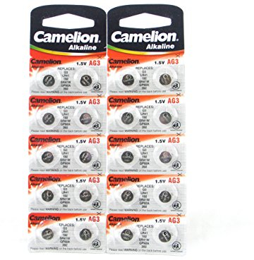 20 Camelion AG3 / LR41 / 192 / 392 Knopfzelle Alkaline Alkali Batterie,, 2x 10-er Pack, Lange Haltbarkeit (Haltbarkeitsdatum markiert)