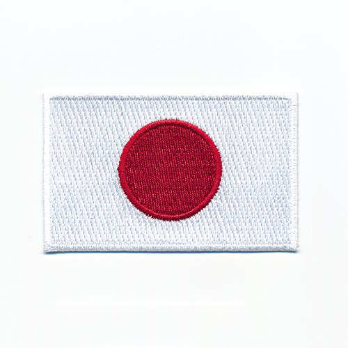 hegibaer 60 x 35 mm Japan Flagge Flag Nihon Nippon Tokio Patch Aufbügler Aufnäher 0931 B
