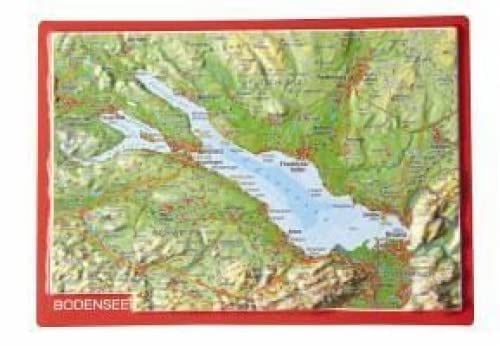 Reliefpostkarte Bodensee: Tiefgezogene Reliefpostkarte