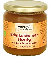 Deutscher Bio Edelkastanien Honig, Bioland Qualität direkt vom Imker im Schwarzwald, 500g Glas, Imkergut