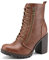 DREAM PAIRS Botas Militares Mujer de Ancho Tacon Alto Botines con Cordones Cómoda Invierno SILVERADO,Size 41.5,Broncearse,SILVERADO