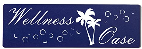 Homeyourself Wellness Oase Dekoschild Türschild hellblau zum kleben