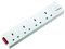 Masterplug - Permaplug Range Four Socket Trailing Socket with Power Switch without Plug and Cable, 13 Amp, White