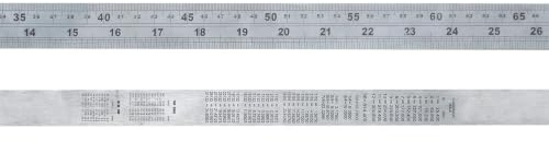 Faithfull Stainless Steel Rule 1 Metre (39 Inch) – Marking & Measuring Ruler with Dual Metric & Imperial Graduations, Conversion Chart & Hanging Hole