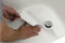 Safe Way Traction 16 X 40 White Adhesive Vinyl Anti Slip Non Skid Safety Bath Mat with Drain Cut Out