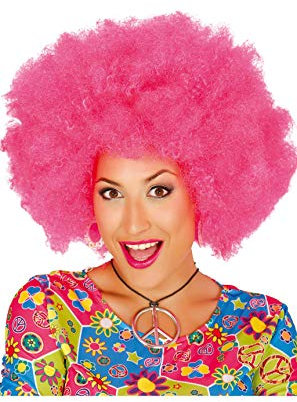 Guirca Fiestas GUI4010 - Extra rosarote Afro-Perücke