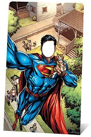 SC843 Superman Selfie Cardboard Cutout Stand In Perfect for Superman Parties Superhero Events and Fans Height 168cm Width 96cm