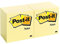 Post-it Notas Canary Yellow - Paquete de 12 Blocs, 100 Hojas por Bloc (76 mm x 76 mm) Color Amarillo - Notas Autoadhesivas para Listas de Tareas y Recordatorios