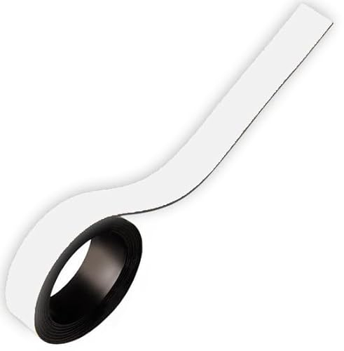Magnetband Kennzeichnungsband farbig, Breite 100mm - 5m Rolle - Magnetstreifen - Zum Beschriften und Markieren, von Lager, Werkstatt, für Whiteboards, Flipcharts, Präsentationen, Farbe:weiss
