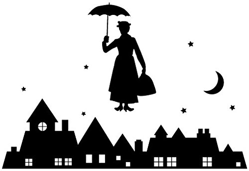 Wandtattoo No.JS90 Mary Poppins WandSticker WandTattoo Kindermädchen Magie, Farbe:Pink;Größe:80cm x 118cm