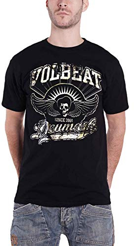 Volbeat Herren Rise from Denmark T-Shirt, Schwarz (Black), (Herstellergröße: Medium)