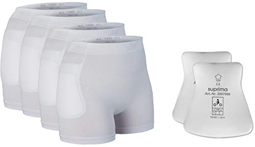 1498 Hüftschutzhosen Set 4&1 zur Sturzprophylaxe bestehend aus 4 Hosen/ 1 Paar Protektoren (XXL)