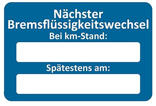 AUPROTEC Kundendienst Aufkleber Werkstatt Serviceaufkleber Auswahl: 250 Stück, Nächster Bremsflüssigkeitswechsel
