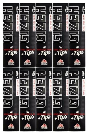 Gizeh 10x Black King Size Slim Papers extra fine inkl. Filtertips perforiert (10x34/34) Magnetverschluss 19809