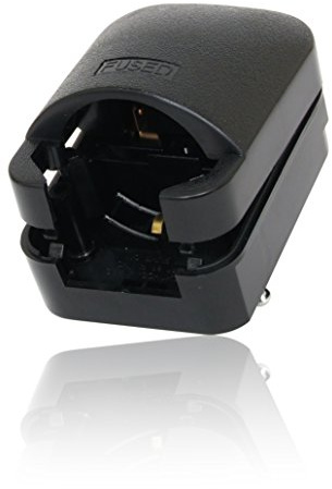CDL Micro 3 Pin Earthed Schuko Euro Plug to 3 Pin UK Mains Adapter - Black