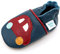 Dotty Fish Chaussures en Cuir Souple pour bébés et Tout-Petits – Antidérapantes, Sensation Pieds Nus, Souples, légères et Respirantes. Garçons. Bleu avec Voiture. 2-3 Ans (25 EU)