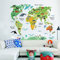 ufengke Cartoon Weltkarte Nett Land- und Wassertiere Wandsticker,Kinderzimmer Babyzimmer Entfernbare Wandtattoos Wandbilder