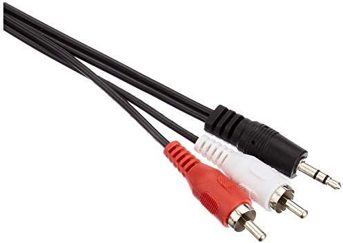 HOLLYWOOD Audio Adapterkabel 5m | 3,5mm Klinkenstecker auf 2x Cinch-Stecker | AUX-Kabel Stereo | Verbindungskabel für Lautsprecher Verstärker Hifi Anlage